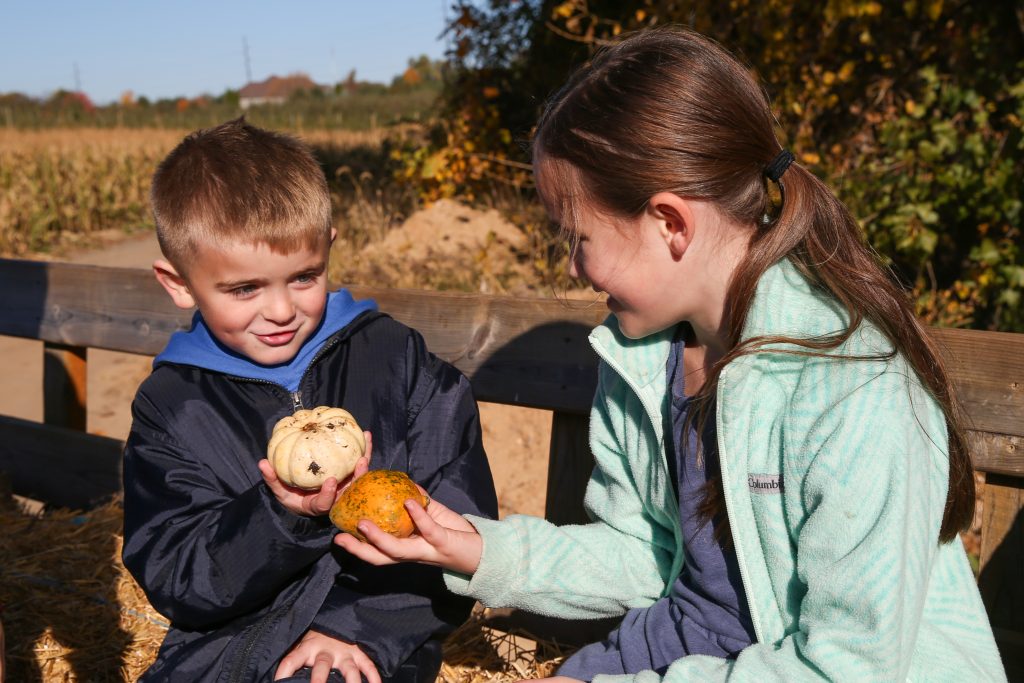 children on a hay ride