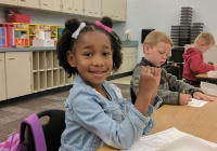 Elsie Rogers student excited for the 1st Day of Kindergarten