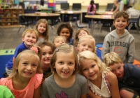 Kindergarten class on first day of school.