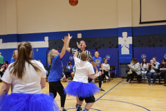 Moran teachers and staff playing in the staff on staff basketball game