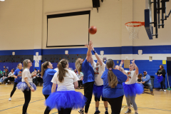 Moran teachers and staff playing in the staff on staff basketball game