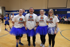Group picture of the Moran teachers and staff, "White Team," who participated in the staff on staff basketball game